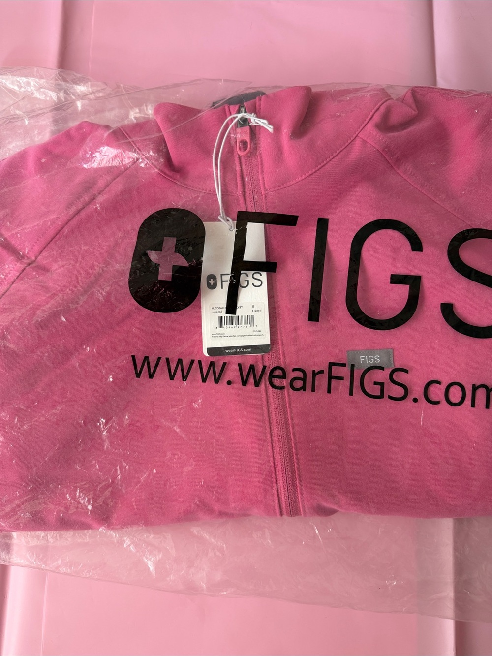 FIGS cobaki scrub jacket pink